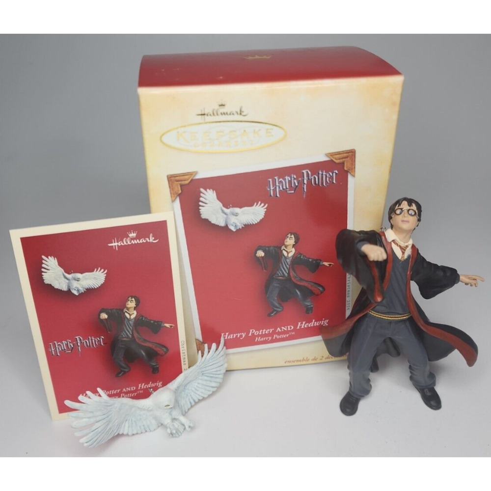 2004 Hallmark‎ Harry Potter and Hedwig Ornament Set SKU U125